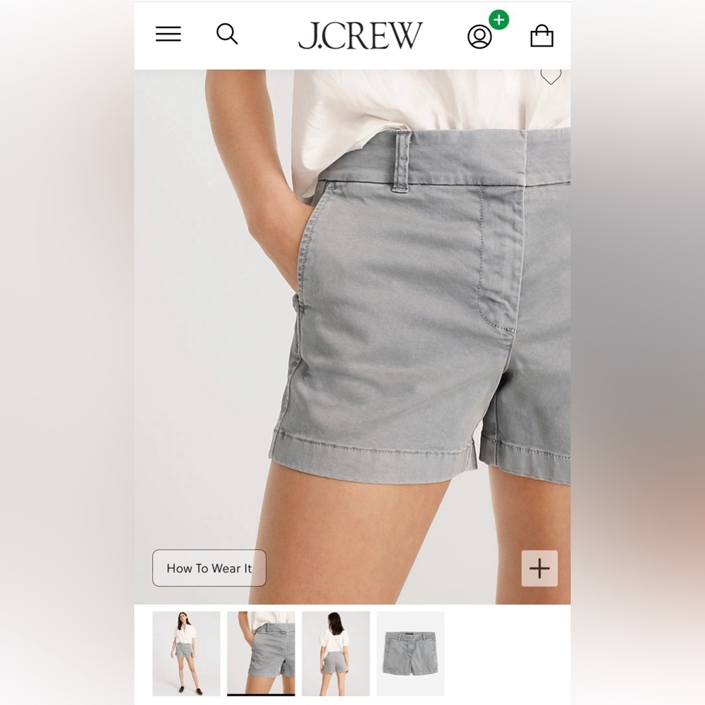 JCrew 4” chino shorts Storm Grey